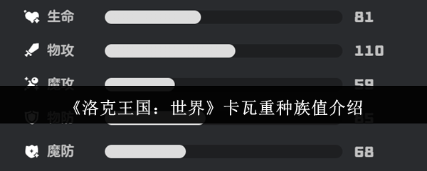 《洛克王国：世界》卡瓦的种族值详细解析